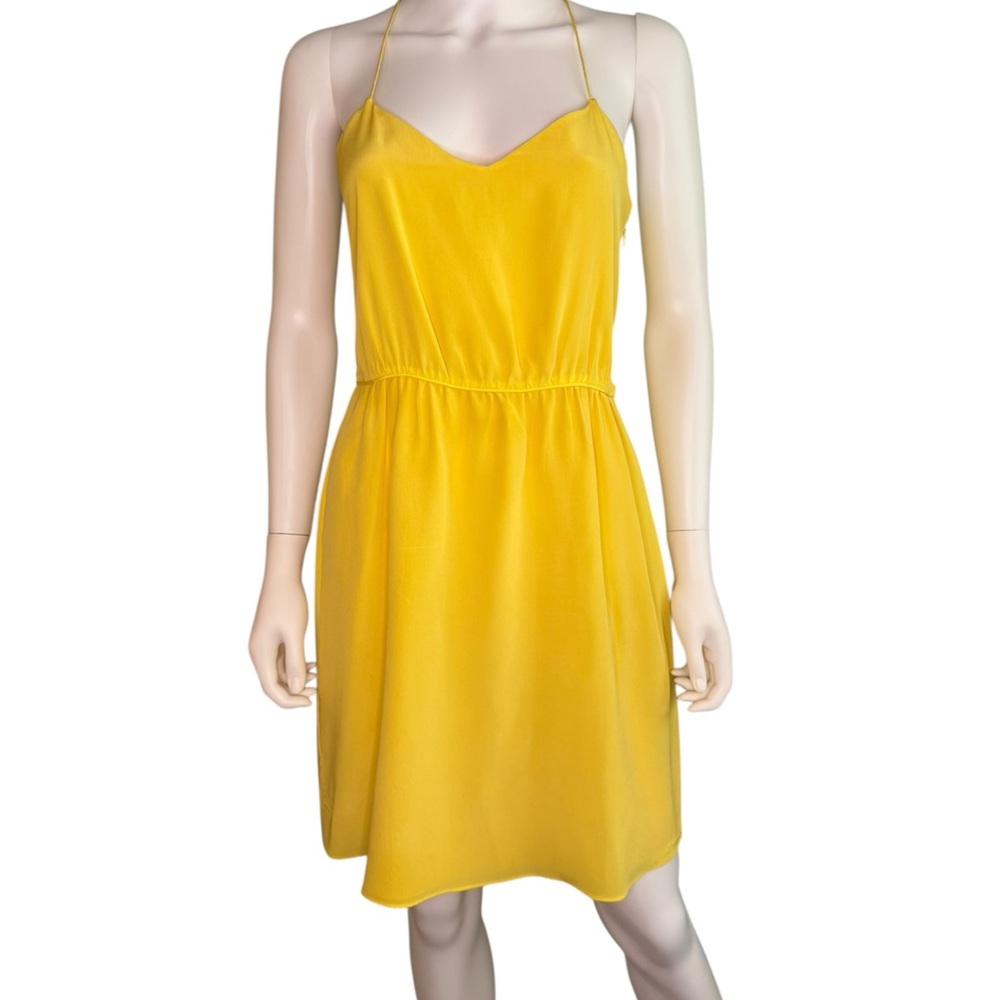 Tibi Sunlit Yellow Halter Dress